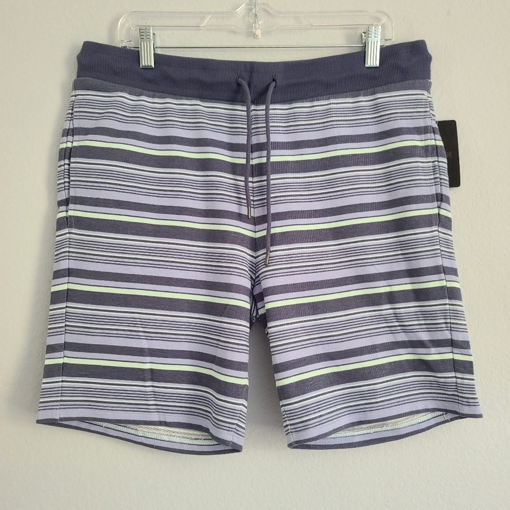 Hurley Terry knit shorts drawstring coastal dunes lounges sz Large